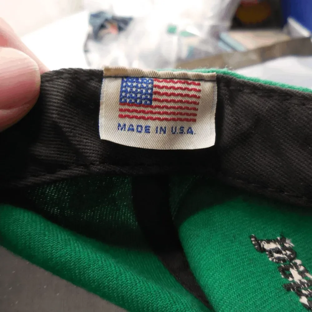 Vintage Pioneer Seed Hat 100% Wool Made in USA Green Black Has some Greace Spots